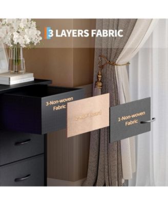 63'' Long Dresser for Bedroom with 10 Fabric Drawers, Entertainment Center TV Stand 65''-75'' TV, White Dresser with Power Outlet