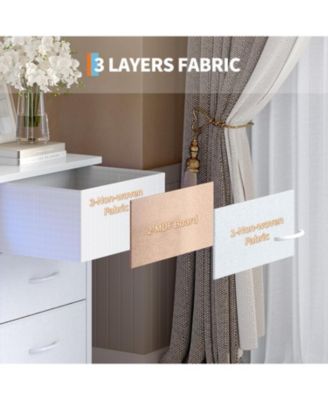 63'' Long Dresser for Bedroom with 10 Fabric Drawers, Entertainment Center TV Stand 65''-75'' TV, White Dresser with Power Outlet