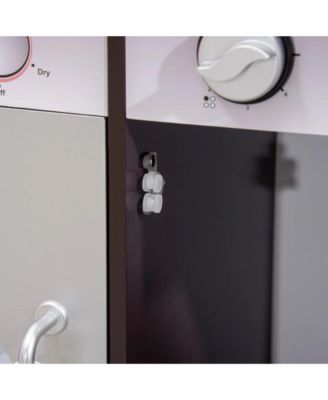 Kids Play Kitchen with Lights Sounds Analog Clock and Storage Shelves for Ages 3 to 6