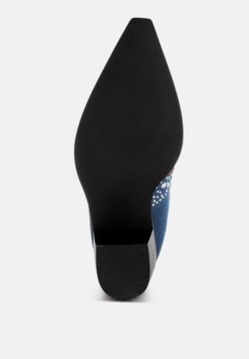 Womens Starlit Multi Color Stones Embellished Boots