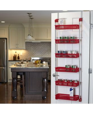 Over the Door Storage Rack, 6 Basket Door Organizer
