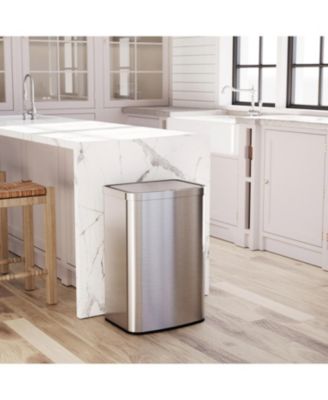 13.2 Gallon Stainless Steel Indoor Touchless Sensor Soft-Close Lid Trash Can
