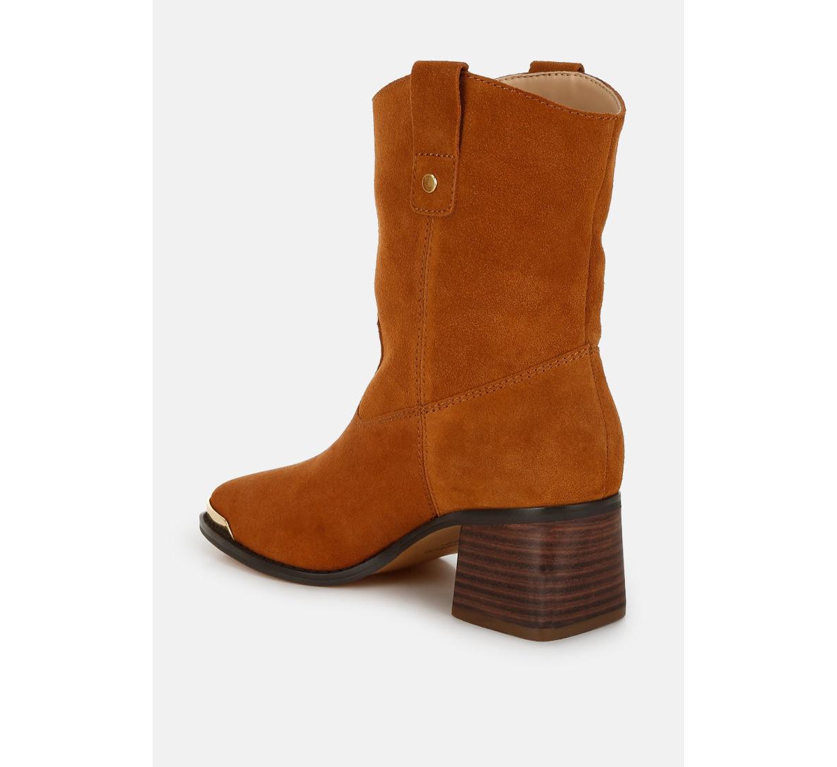 Emberly Suede Square Toe Ankle Boots
