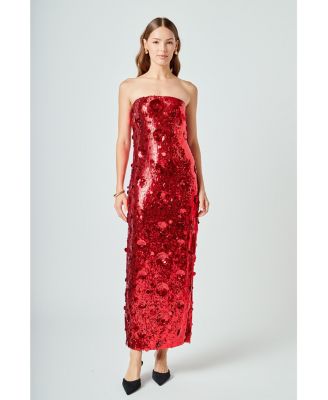 Women's Sequins Applique Midi Dress