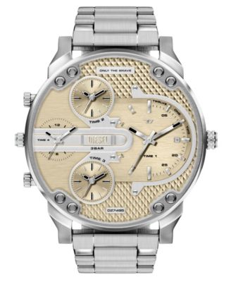 Men's Mr. Daddy Slim Quartz Multifunction Silver Stainless Steel Watch, 54mm