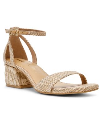 Women's Mia Raffia Ankle Strap Block Heel Dress Sandals