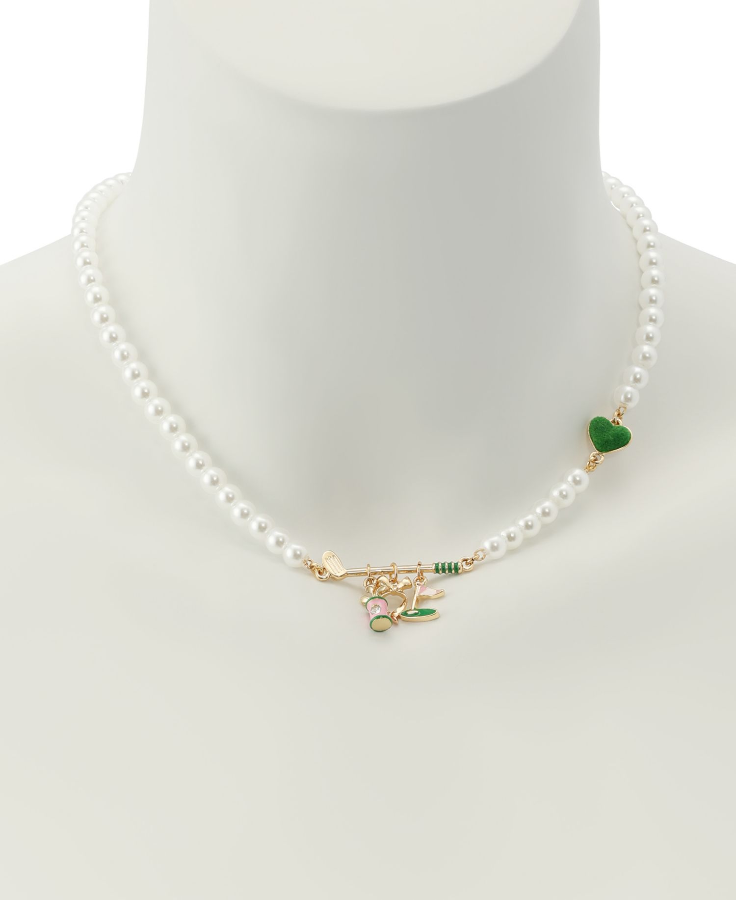 Faux Stone Golf Bib Mother of Pearl Necklace