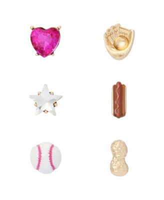 Faux Stone Baseball Single-Stud Earring Set
