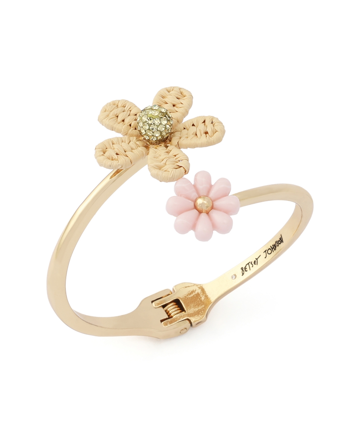 Betsey Johnson Faux Stone Spring Chick Daisy Bangle Bracelet