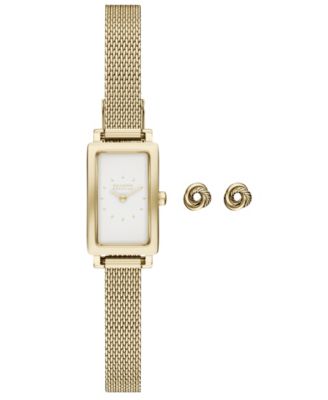 Women's Hagen Micro Gift Set Quartz Two-Hand Gold Stainless Steel Watch, 30mm