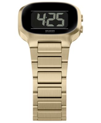 Men's Mellem Digital Lcd Gold Stainless Steel Watch, 38mm
