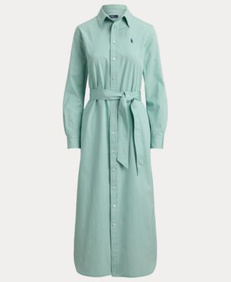 Women's Long-Sleeve Collared Shirt Dress