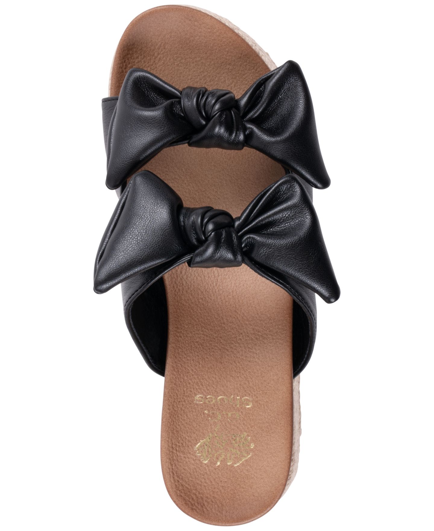 Женские сандалии GC Shoes Cosmos Double Bow Espadrille Wedge, цвет: Чёрный — фото 4