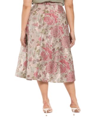 Plus Size Pleated Organza A-line Skirt