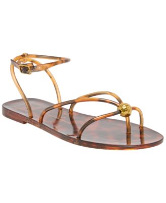 Women's Kenley Vinyl Strappy Jewelry Stud Flat Sandals
