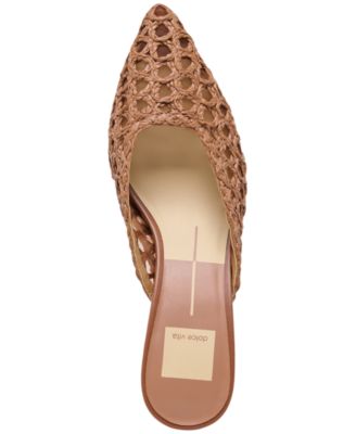 Women's Cleo Loop Raffia Kitten Heel Mule Pumps