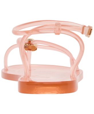 Women's Kenley Vinyl Strappy Jewelry Stud Flat Sandals
