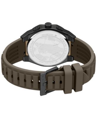 Armani Exchange Men's Sync Quartz Chronograph Brown Silicone Watch, 44mm