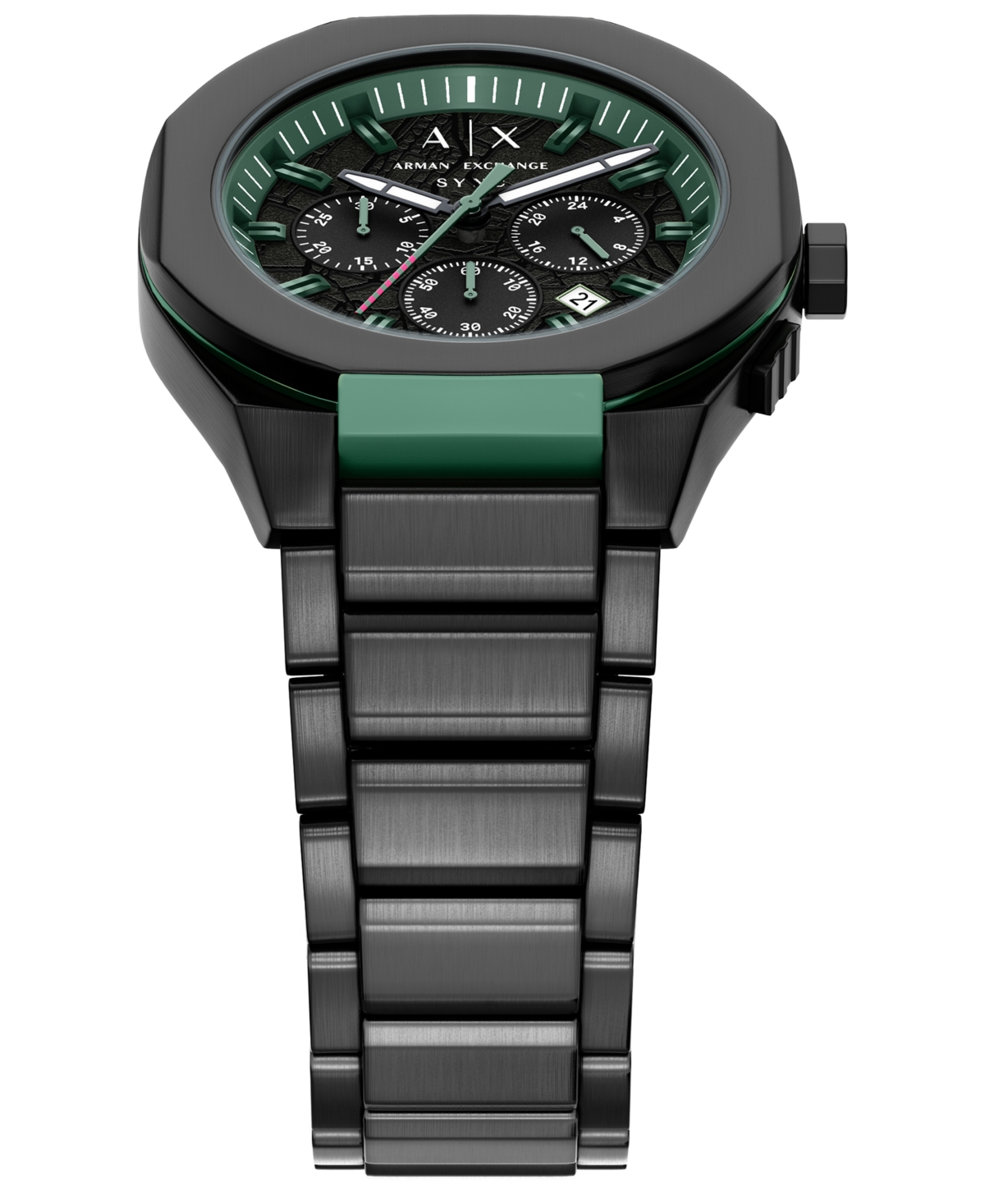 Armani Exchange Men's Sync Quartz Chronograph Black Stainless Steel Watch, 44mm