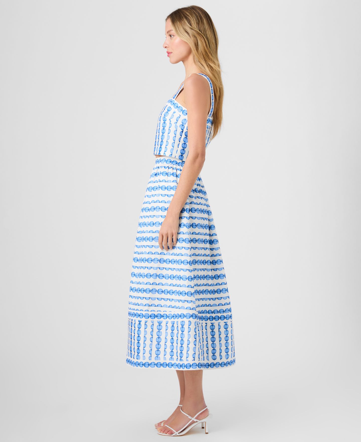 Женская юбка French Connection Structured Taffeta Midi, цвет: Насыщенный синий — фото 5