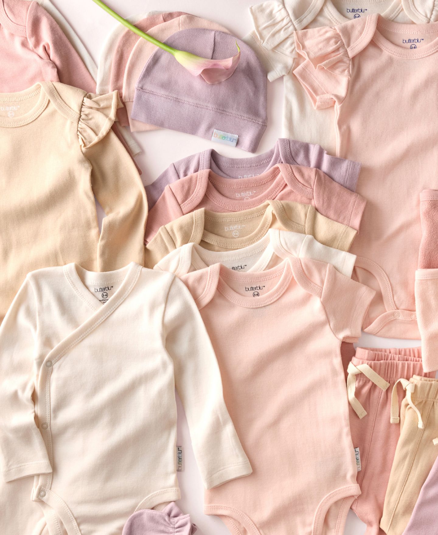 Боди Baby Organic, длинный рукав, оборки, хлопок, 5 шт. — butterblu, цвет: Сорбет — фото 4