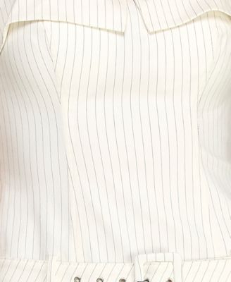 Juniors' Spaghetti Strap Stripe Belted Dress