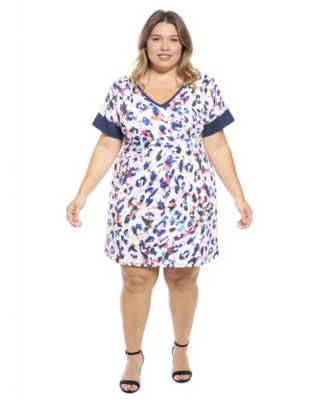 Plus Size Abstract T-Shirt Dress