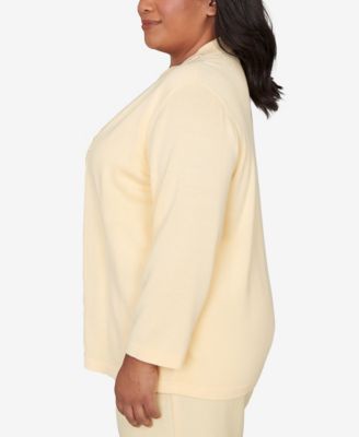 Plus Size Al Fresco Mother of Pearl Stripe Two In One Sweater