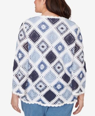 Plus Size Austin Diamond Crochet Sweater