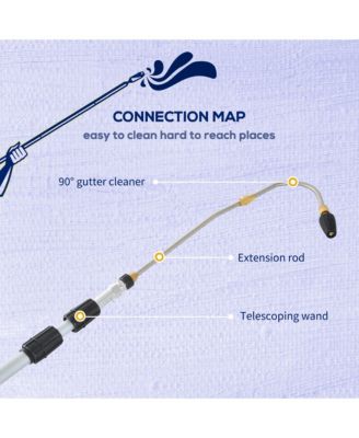 18' Pressure Washer Pump Telescoping Extension Wand 3 Section 4000PSI