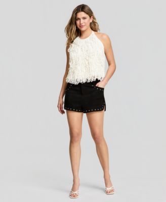 Women's Studded Faux-Suede Shorts