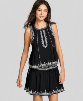 Women's Embroidered Trim Tank Top