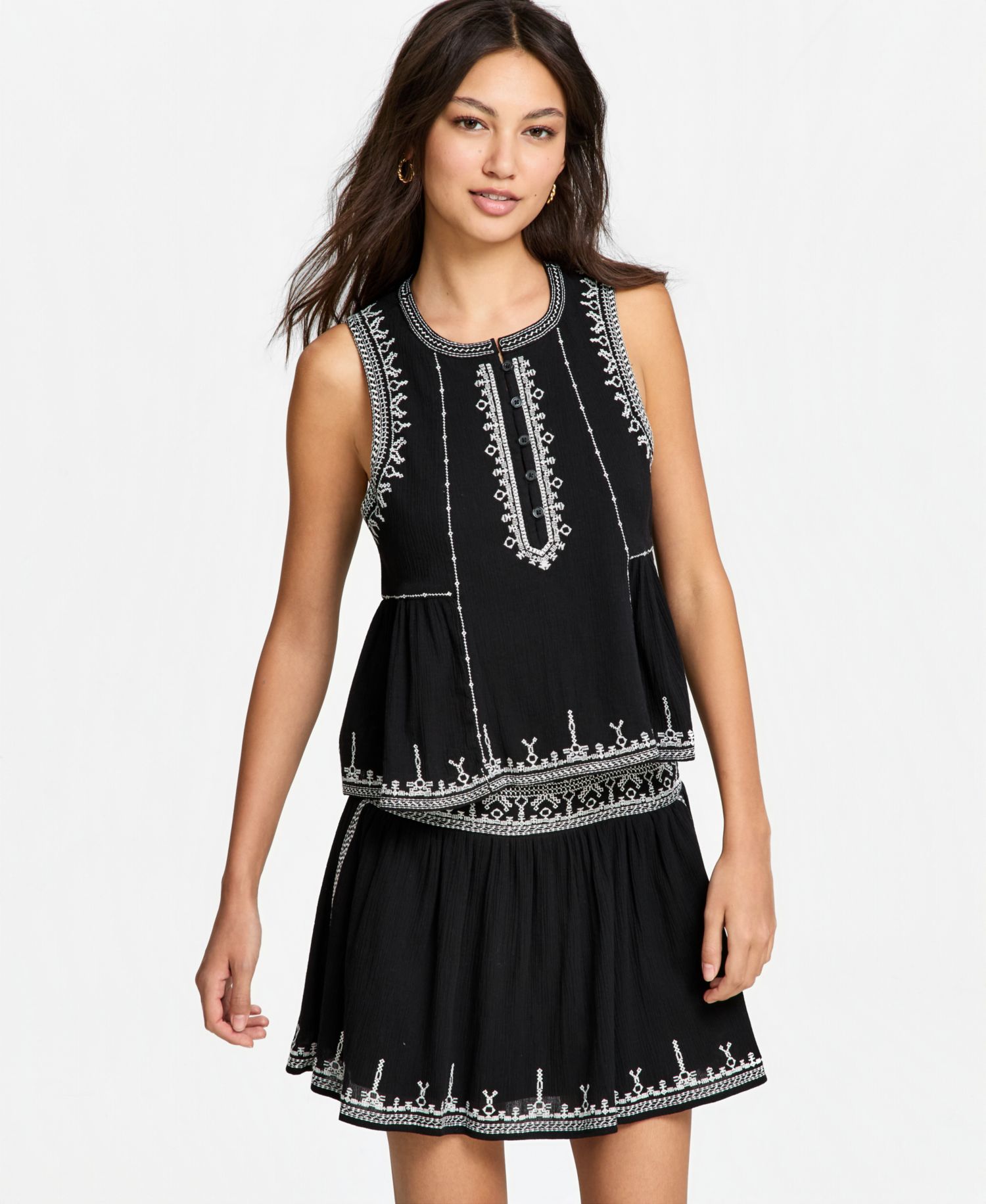 Women's Embroidered Trim Tank Top