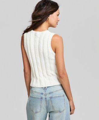 Petite Crew Neck Sleeveless Top