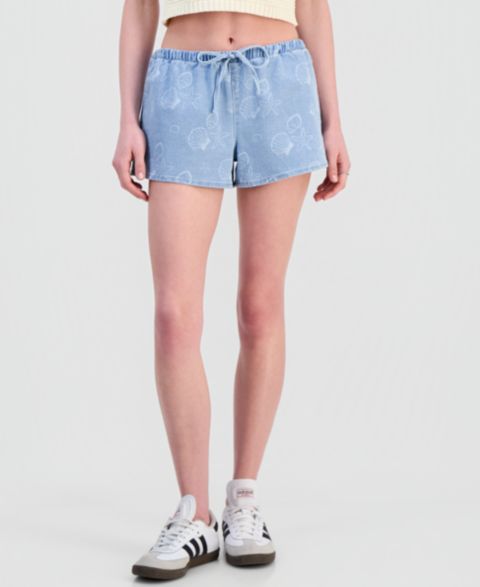 Женские шорты Vanilla Star Juniors' Seashell-Print Drawstring, цвет: Морской ракушечный