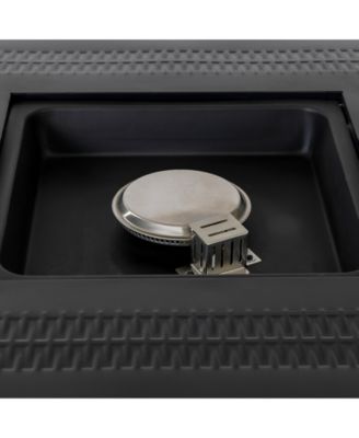 28 Inch Iron Square Propane Fire Pit Table 50000 BTU Adjustable Flame Multi Purpose Outdoor Patio Table