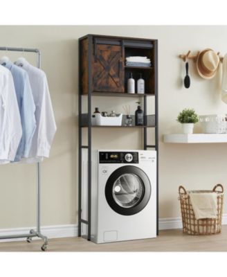 Toilet Storage Cabinet, Bathroom Organizer with Sliding Doors, Adjustable Shelf for Bathroom