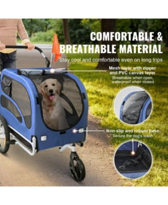 Dog Bike Trailer 2-in-1 Pet Stroller Carrier 100 LB Capacity
