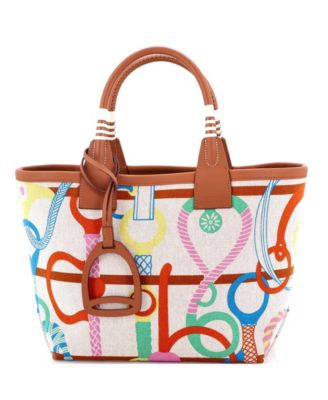 25 Sac Steeple Tote Printed Toile with Leather