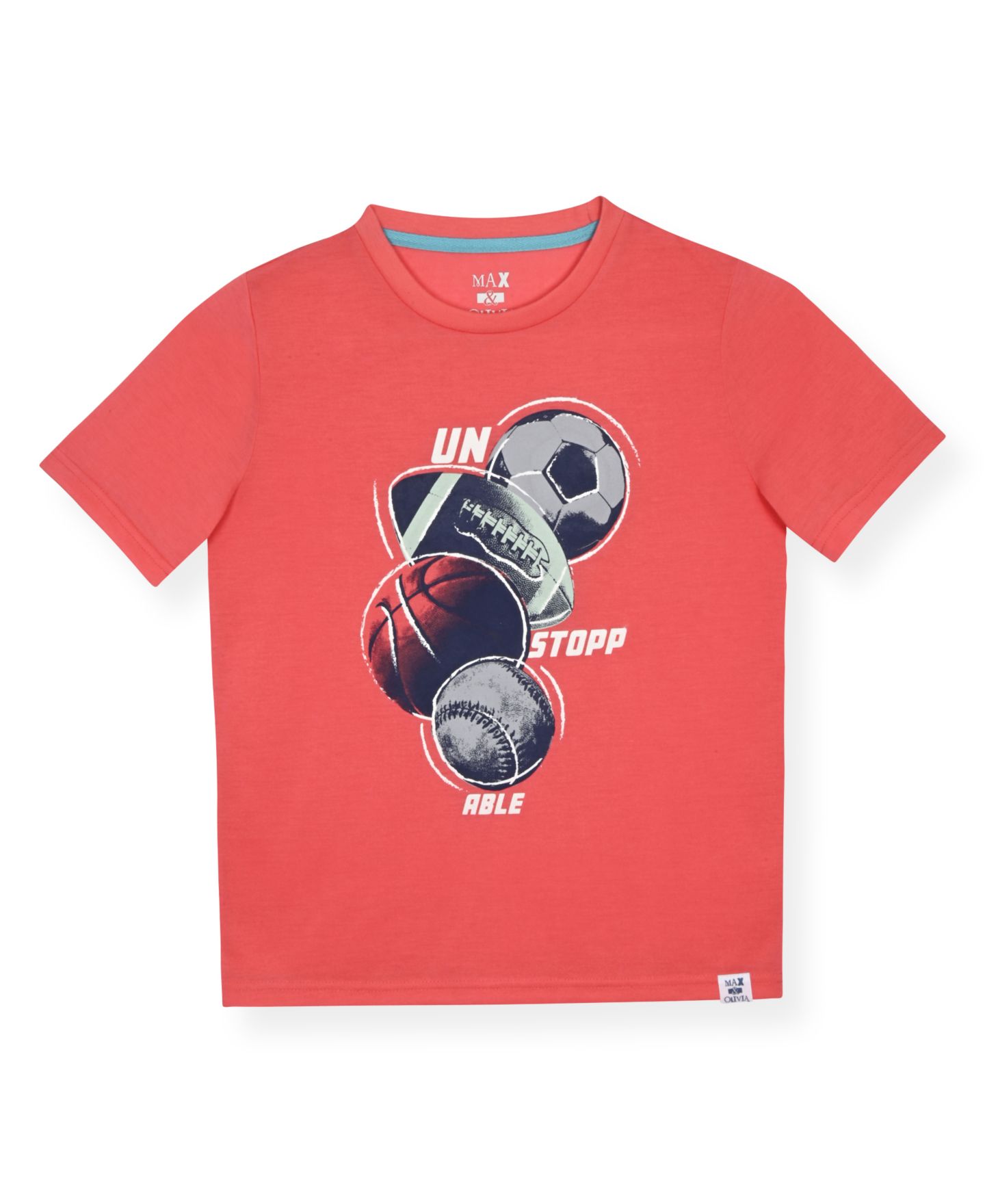 Детский комплект Max & Olivia All Sports: топ и брюки, 6-18, цвет: Коралловый / Серый — фото 2