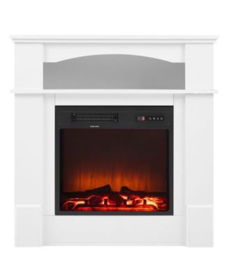 33" Freestanding Electric Fireplace Stove Heater with Mantel 1500W