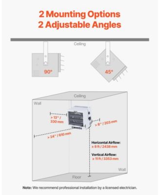 Garage Heater 4800W with Remote Timer Overheat Protection 240V