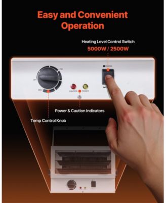 Electric Garage Heater 5000W Dual-Setting Low Noise Commercial Heater