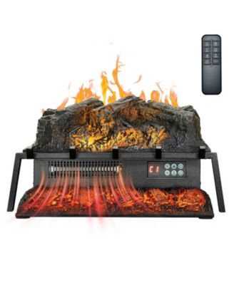 Electric Fireplace Log 23" Insert Heater with Remote Flames Timer