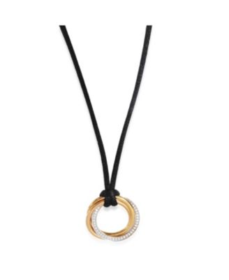 Cartier 3-Tone Gold Diamond Medium Model Trinity Necklace