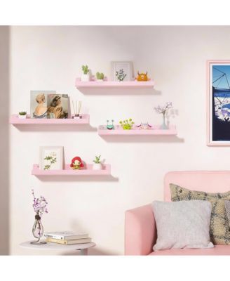 4 Pack Acrylic Wall Shelves - Space Saving, Durable, Easy Install