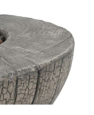 30000 BTU Patio MGO Propane Fire Pit Light Grey Round Design Adjustable Flame No Assembly Required