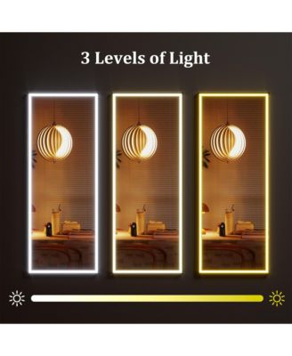 71"x 28" Full Body Mirror with LED Light, Floor Mirror, dimming 3 Colors Lighting Bedroom Bathroom