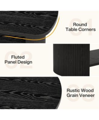 Oval Coffee Table, 45.27" Mid-Century Accent Table