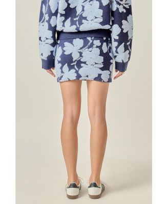 Women's Fuzzy Flower Mini Skirt